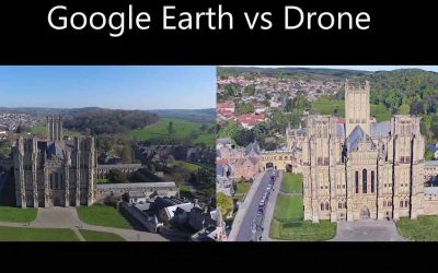 Google Earth Studio animation side by side Drone Footage