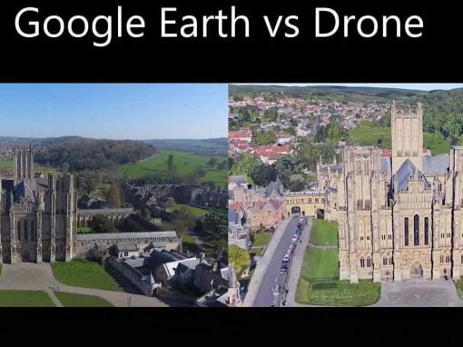 Google Earth Studio animation side by side Drone Footage