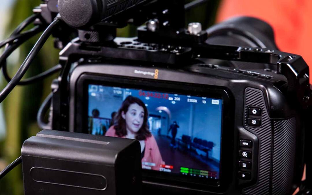 Top Tips for Corporate Video camera filming talking head for NHS