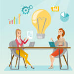 two-business-women-working-on-a-business-idea-business-women-thinking-about-new-creative