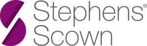 Stephens Scown Logo Stephens Scown Logo. Purple text with the words written. Stephens is top scown is bottom.