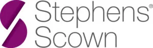 Stephens Scown Logo. Purple text with the words written. Stephens is top scown is bottom.